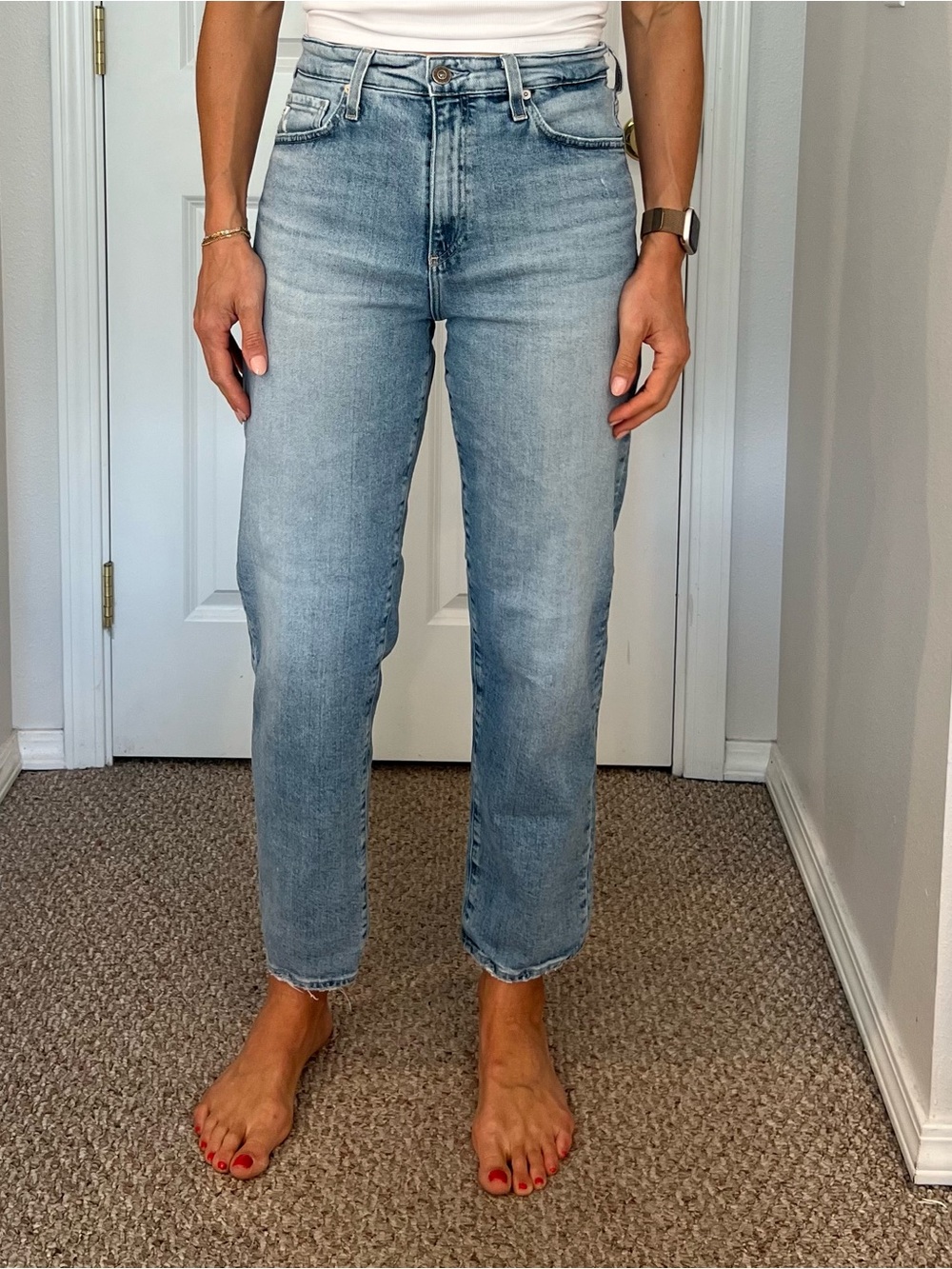 AG Light Blue Straight Leg Jeans